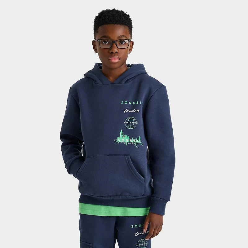 Big Kids' Sonneti Stack Logo Fleece Pullover Hoodie