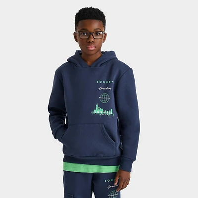 Big Kids' Sonneti Stack Logo Fleece Pullover Hoodie