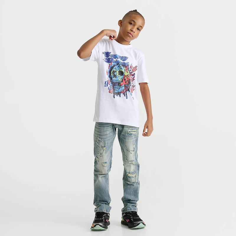 Big Kids' Supply & Demand Flaming Skull Graphic T-Shirt