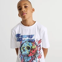 Big Kids' Supply & Demand Flaming Skull Graphic T-Shirt
