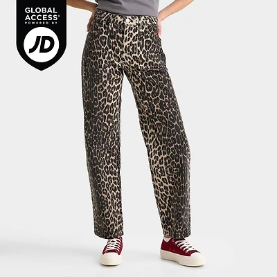 Women's Unlike Humans Leopard Denim Jeans