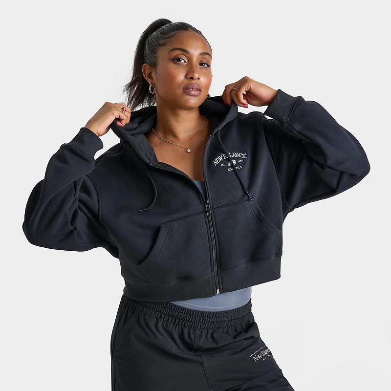 Women's New Balance Rise Cropped Full-Zip Hoodie