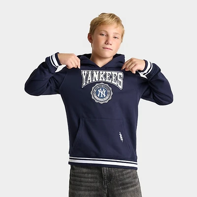 Big Kids' Pro Standard New York Yankees MLB Crest Emblem Rib Pullover Hoodie
