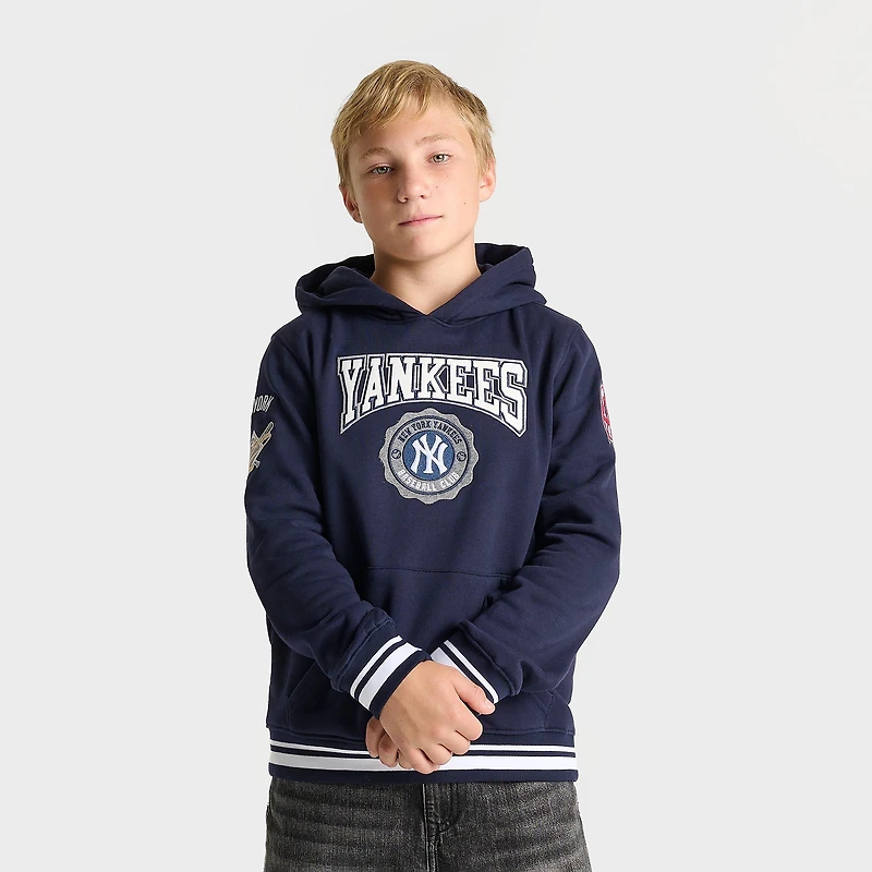 Big Kids' Pro Standard New York Yankees MLB Crest Emblem Rib Pullover Hoodie