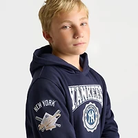 Big Kids' Pro Standard New York Yankees MLB Crest Emblem Rib Pullover Hoodie