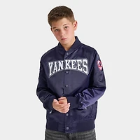 Big Kids' Pro Standard New York Yankees MLB Emblem Satin Jacket