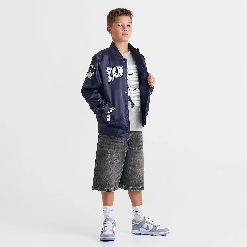 Big Kids' Pro Standard New York Yankees MLB Emblem Satin Jacket