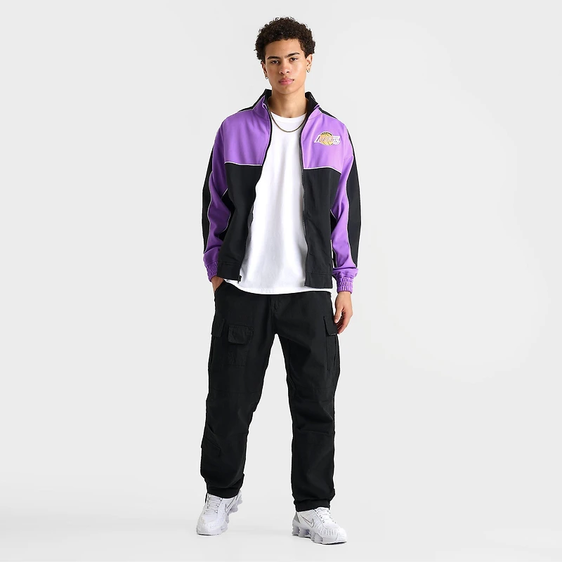 Men's Mitchell & Ness Los Angeles Lakers NBA Mesh Nylon Full-Zip Jacket