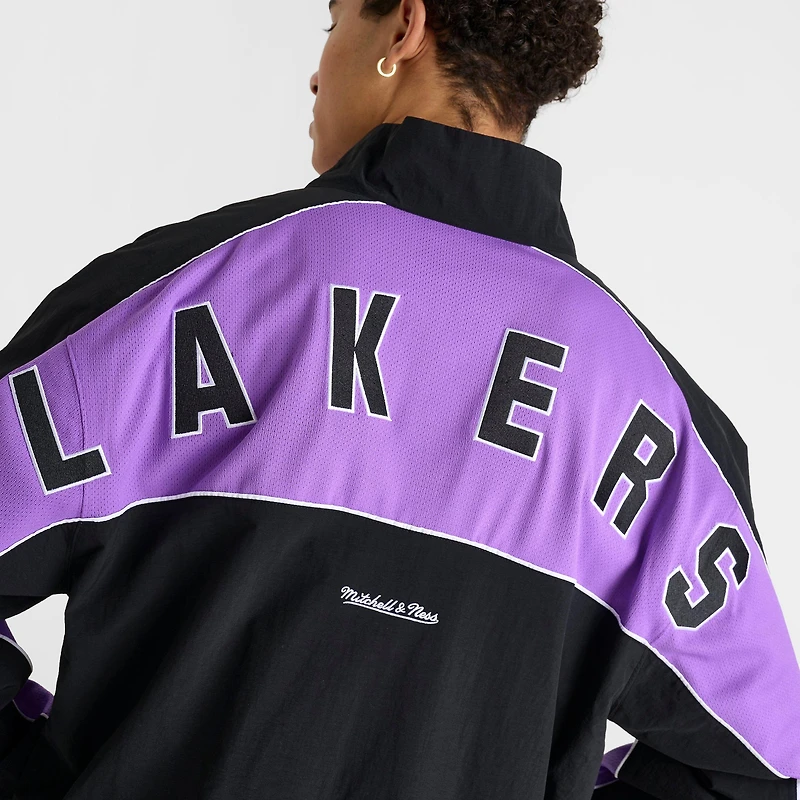 Men's Mitchell & Ness Los Angeles Lakers NBA Mesh Nylon Full-Zip Jacket