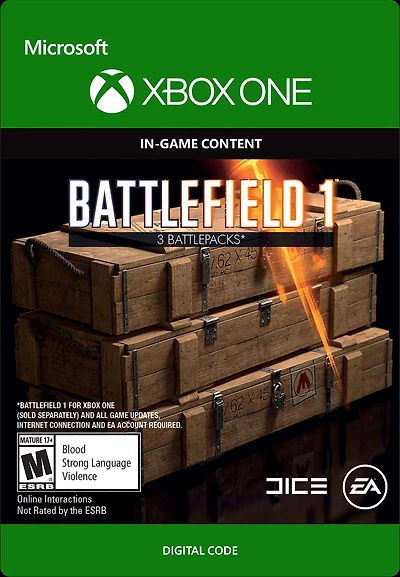 Battlefield 1 Battlepacks x 3 DLC - Xbox One