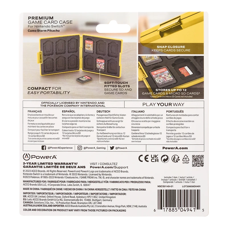 PowerA Premium Game Card Case for Nintendo Switch