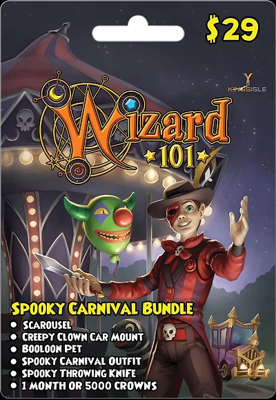 KingsIsle Wizard101 Spooky Carnival Bundle Digital Card