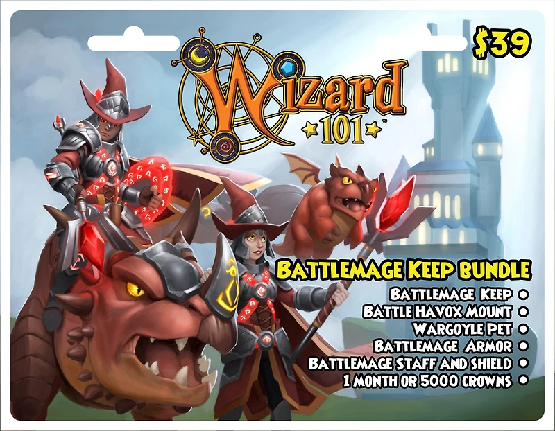 KingsIsle Wizard101 Battlemage Keep Bundle Digital Card
