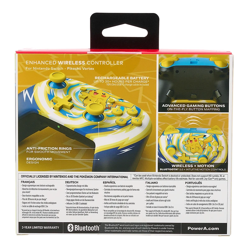 PowerA Enhanced Wireless Controller for Nintendo Switch Pikachu Vortex