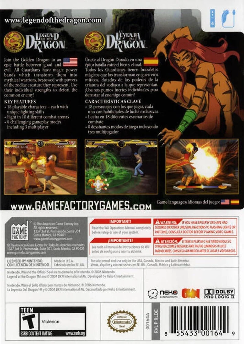 Legend of the Dragon - Nintendo Wii