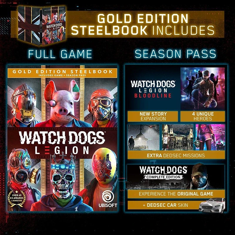 Watch Dogs Legion Deluxe Edition Gold Steelbook - Xbox One