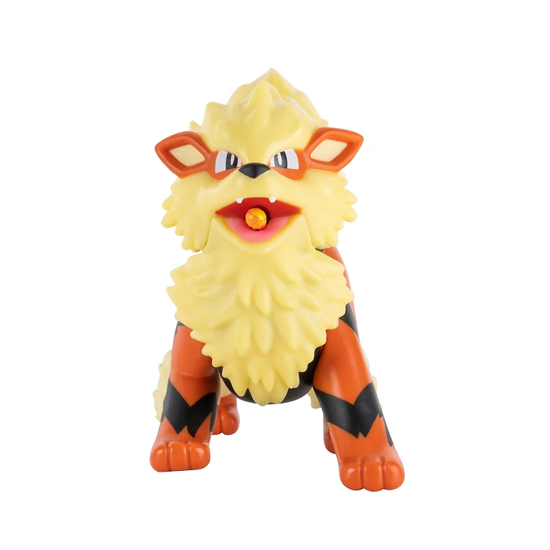 Jazwares Pokemon Arcanine 4.5-in Battle Feature Figure with Fire Missile Attack