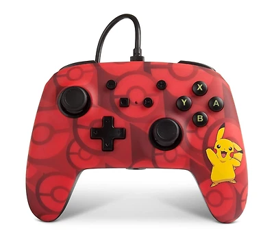 PowerA Enhanced Wired Controller - Pikachu Red