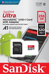 SanDisk 256GB Ultra microSDXC UHS-I Card with Adapter