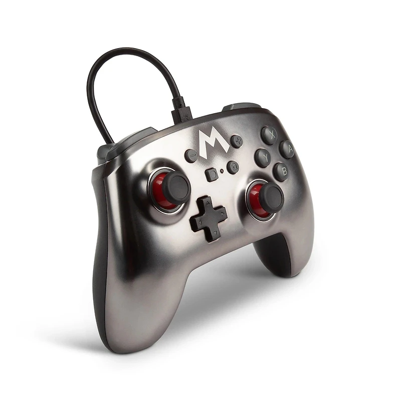 PowerA Enhanced Wired Controller for Nintendo Switch - Mario Silver