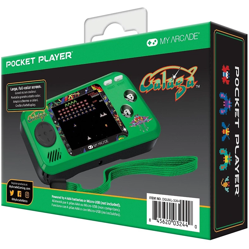 My Arcade Contra Pocket Player Handheld Portable Video Game System Galaga