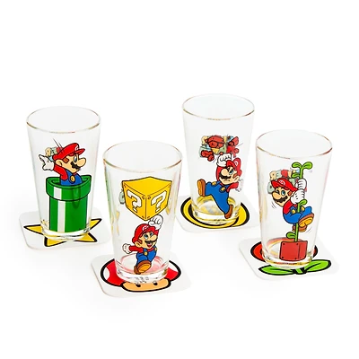 Geeknet Nintendo Super Mario Action Drinkware Set GameStop Exclusive