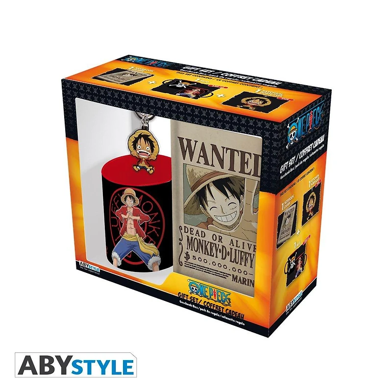 One Piece Monkey D. Luffy Mug Notebook and Keychain Gift Set