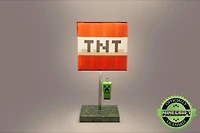 Minecraft TNT Block LED Desk Lamp with 3D Creeper Pull