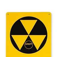 Vintage Fallout Shelter Nuclear Warning Metal Sign Replica