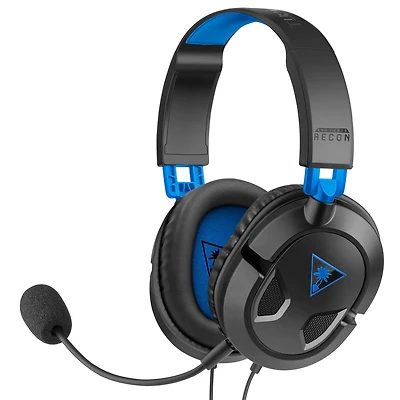 Turtle Beach Recon 50 Wired Gaming Headset  for PS5, PS4, PS4 Pro, Xbox Series X/S, Xbox One, PC and Mobile - Black/Blue
