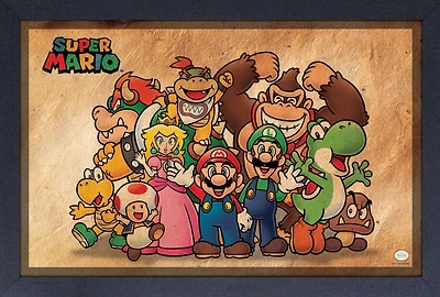 Super Mario Vintage Framed Print 13 x 19