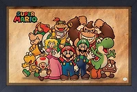 Super Mario Vintage Framed Print 13 x 19
