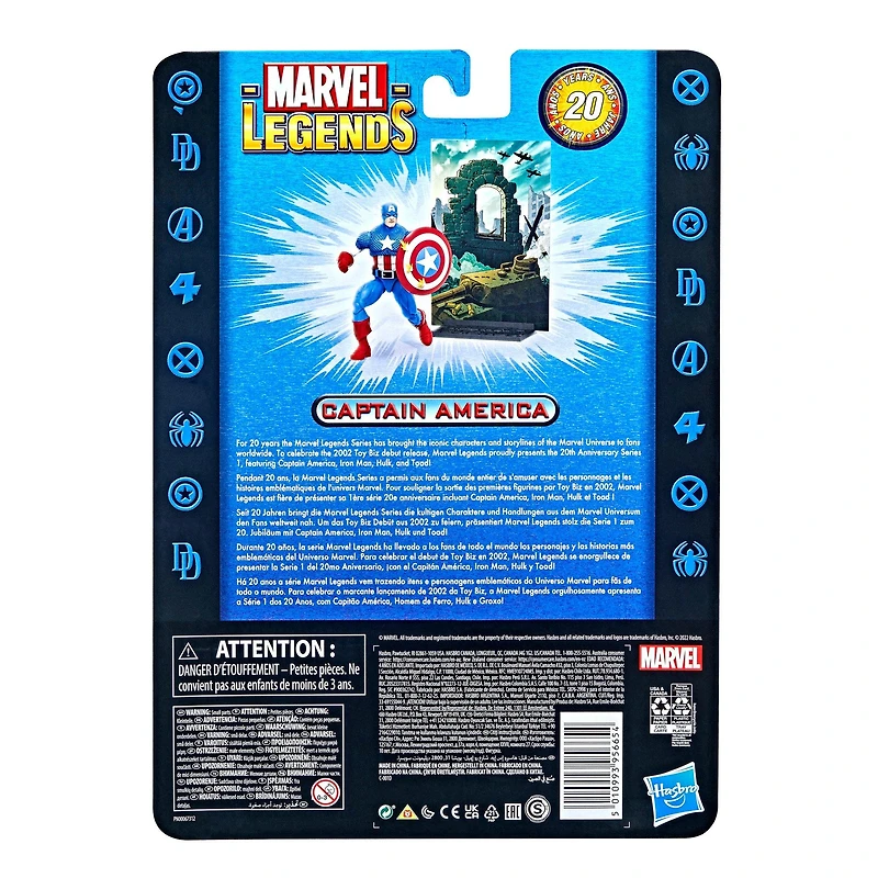 Hasbro Marvel Legends Series 20th Anniversary Series 1 Captain America 6-in Action Figure