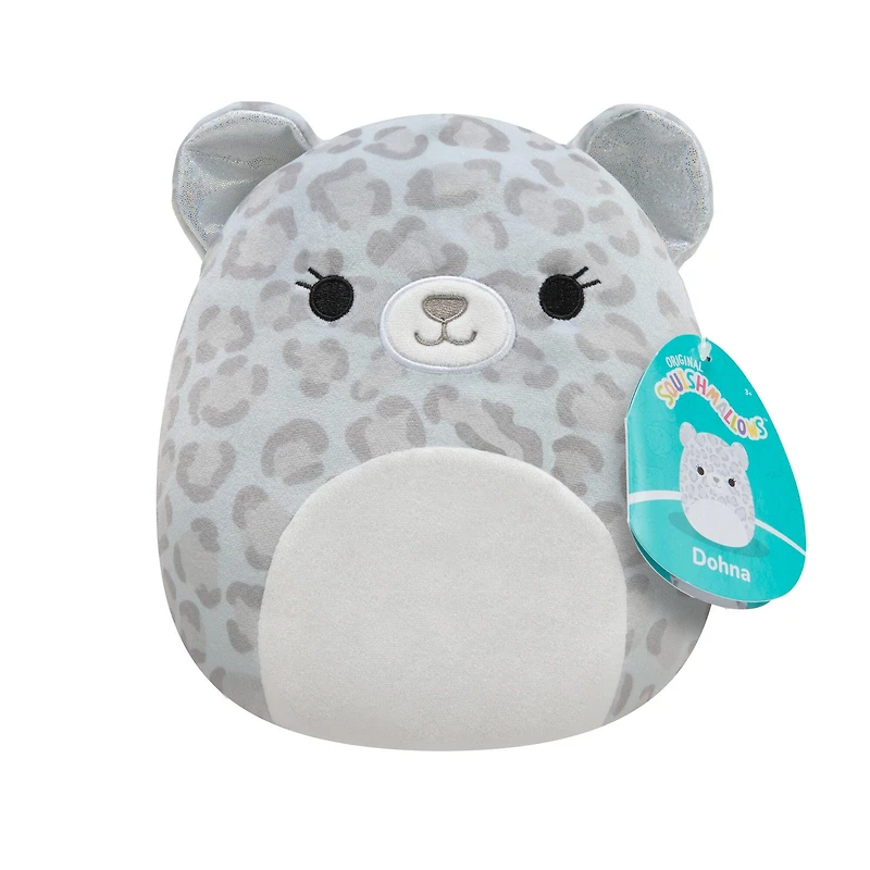 Squishmallows Grey Spotted Leopard with Eyelashes and Sparkle Ears 8-In Plush