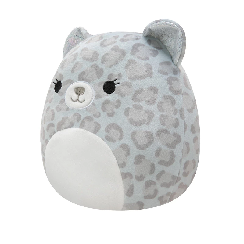 Squishmallows Grey Spotted Leopard with Eyelashes and Sparkle Ears 8-In Plush