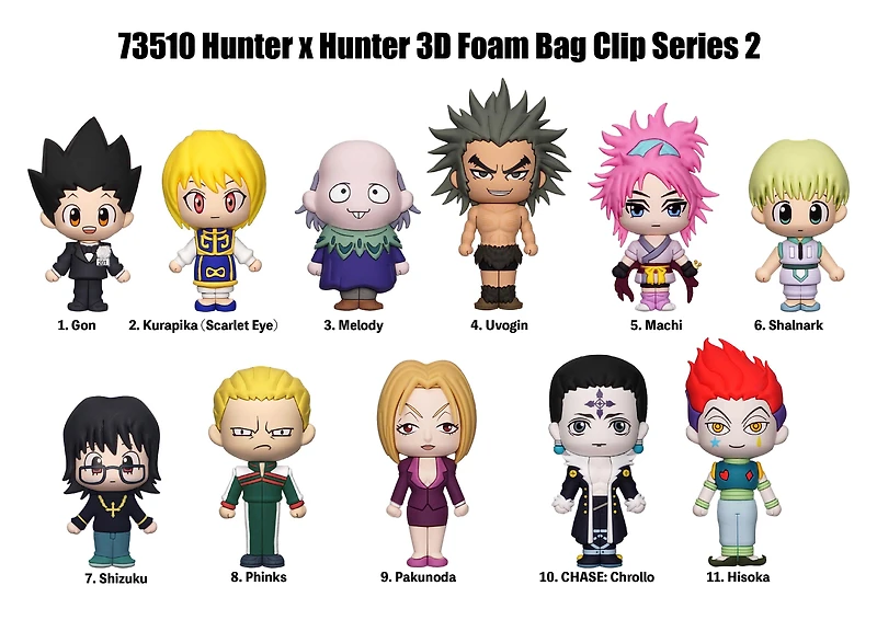 Hunter x Hunter Series 2 3D Foam Bag Clip (Styles May Vary