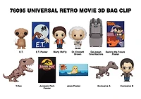 Universal Retro Movies E.T. the Extra-Terrestrial, Back to the Future, Jaws, Jurassic Park 3D Foam Bag Clip Blind Bag