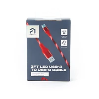 Atrix 3-ft USB-A to USB-C Cable with Flowing LED Lights GameStop Exclusive