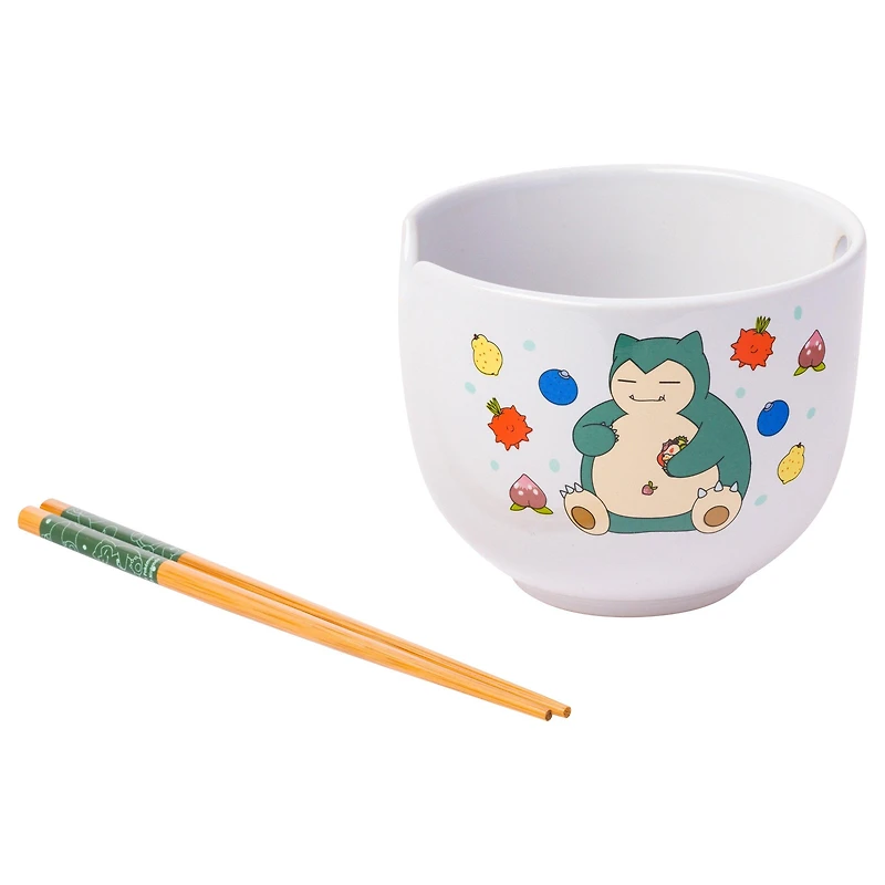 Pokemon Snorlax Ceramic Ramen Bowl with Chopsticks Set
