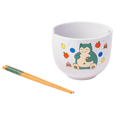 Pokemon Snorlax Ceramic Ramen Bowl with Chopsticks Set