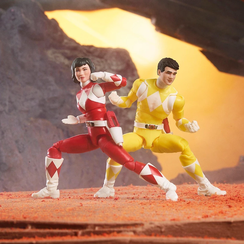 Hasbro Power Rangers Lightning Collection Mighty Morphin Red Ranger Trini and Yellow Ranger Jason GameStop Exclusive