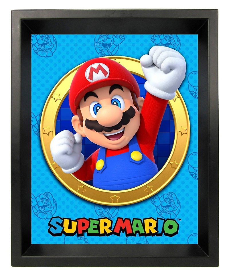 Super Mario 9.25-in x 11.25-in Mario Golden Ring Framed Photo