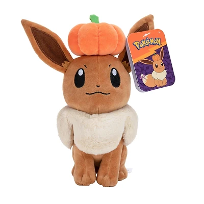 Jazwares Pokemon Halloween Eevee 8-in Plush with Pumpkin Accessory