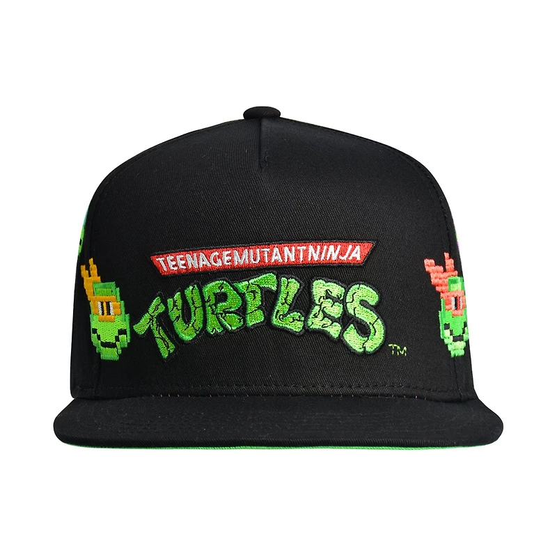 Teenage Mutant Ninja Turtles Pixelated Logo Flat Brim Snapback Hat