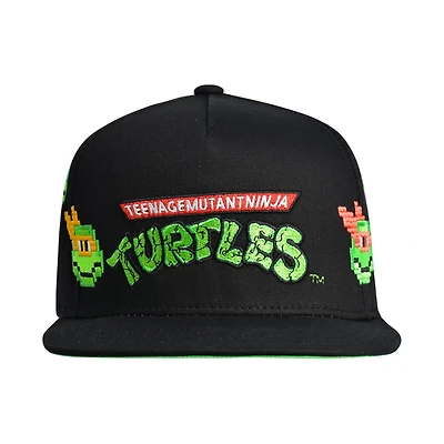 Teenage Mutant Ninja Turtles Pixelated Logo Flat Brim Snapback Hat