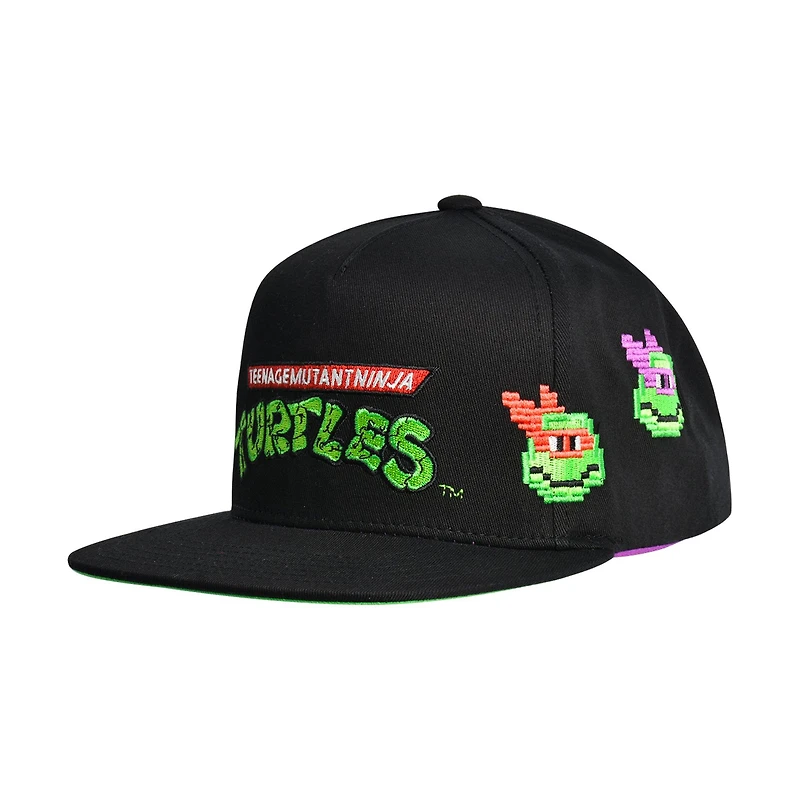 Teenage Mutant Ninja Turtles Pixelated Logo Flat Brim Snapback Hat