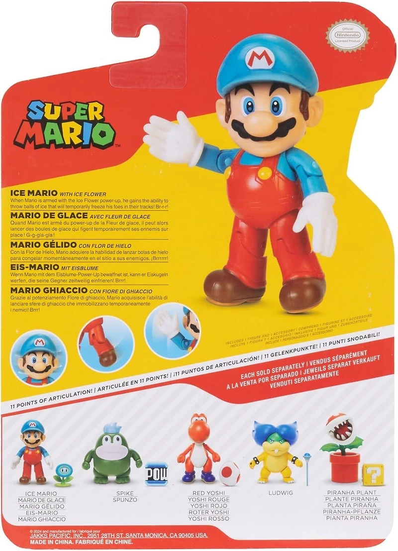 Jakks Pacific Super Mario Ice Mario 4-in Action Figure with Ice Flower