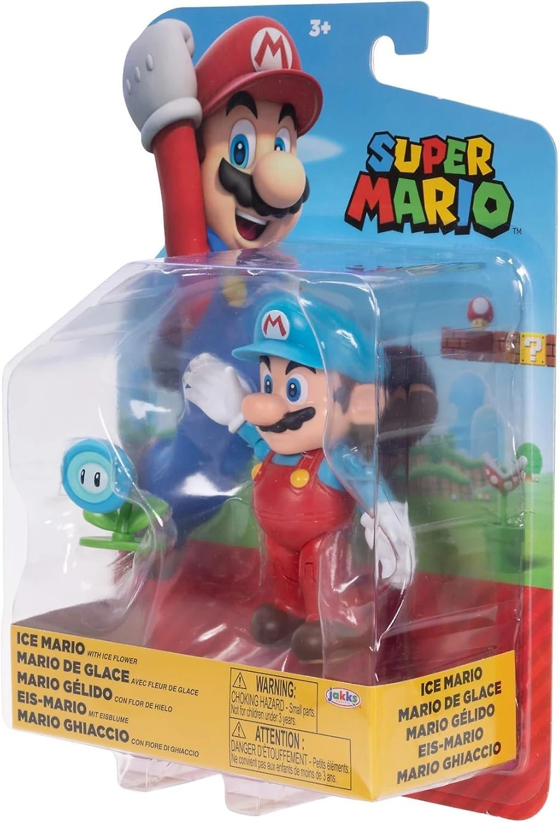 Jakks Pacific Super Mario Ice Mario 4-in Action Figure with Ice Flower
