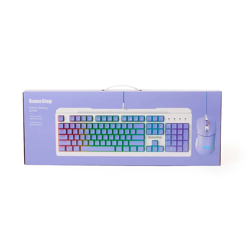 GameStop Wired Membrane RGB Gaming Keyboard and 7-Button RGB Wired Gaming Mouse Bundle