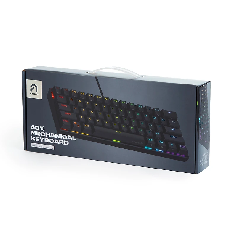 Atrix 60 Percent Wired Brown Switch Mechanical Keyboard with RGB GameStop Exclusive